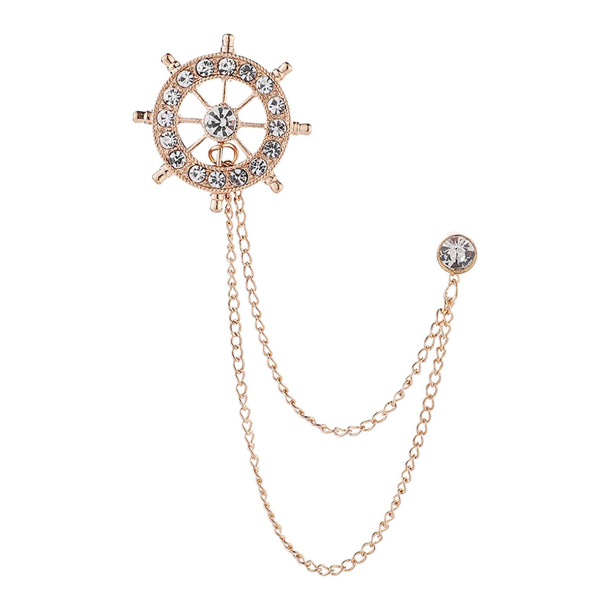 Maxbell Tassel Chain Brooch Link Chains Pin Brooches Lapel Pin for Men Tuxedo Shirts