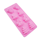 Maxbell Christmas Theme Christmas Tree Santa Cake Chocolate 8-cavity Silicone Mold
