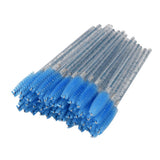 Max 50x Nylon Eyelash Mascara Wands Applicators Eyebrow Shaping Grooming Brushes Blue