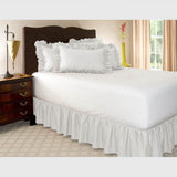 Max pure color elastic band bed skirt bed apron 180cmx200cm+38cm White