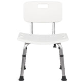 Max Bath Bench Shower Chair Stool Adjustable Height with Removable Back 01