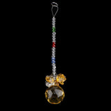 Max Crystal Hanging Suncatcher Rainbow Beads Ball Pendant Prisms Yellow 21cm