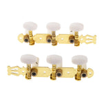 Maxbell 3L 3R Gold Plated Metal Machine Heads Round Knobs Tuners for Classic Guitar