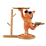 Maxbell Dog Statue Storage Tray Display Ornament for Entrance Restaurant Decor Orange