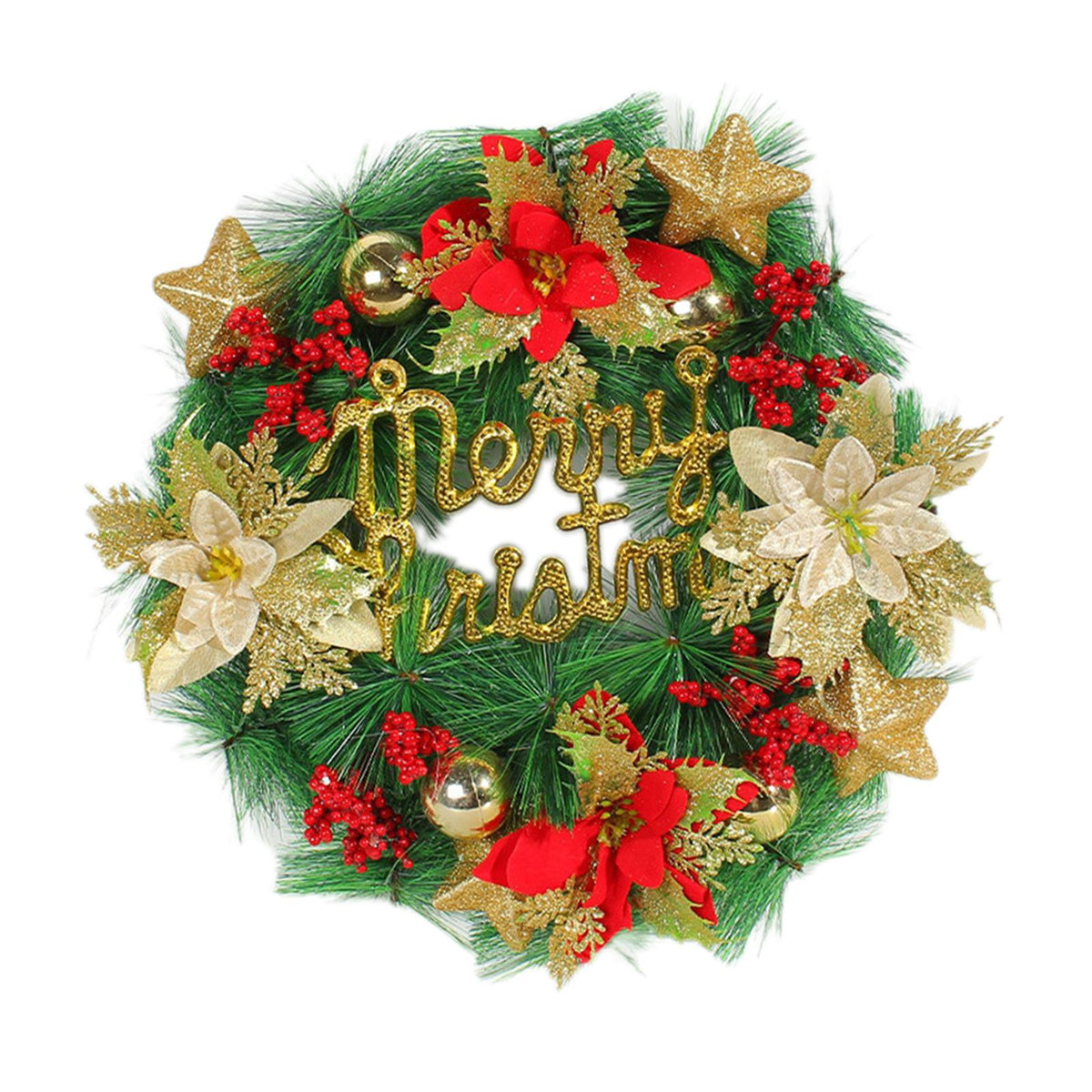 Maxbell Artificial Christmas Wreath Xmas Wreath for Door Hanging Decoration