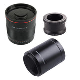 Maxbell 900mm f/8.0  Telephoto Mirror Lens For Sony Alpha a6000 a5000 a3000 a7R NEX 7 6 5 E-mount Digital SLR Cameras & 2X Teleconverter Lens -Black