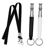 Maxbell Dog Whistle Stainless Steel Portable for Dogs Training Call Back Puppy Black And White