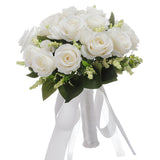 Maxbell Artificial Flowers Handmade Bouquet Wedding Bouquet for Church Supplies White