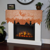 Max Lace Fireplace Cloth Runner Pumpkin Maple Leaf Mantle Scarf Thanksgiving  A