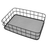 Maxbell Iron Wire Storage baskets Fruit Sundries Holder for Pantry Rack Bathroom Black