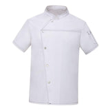 Maxbell Unisex Chef Coat Short Sleeve Top Uniform Chef Clothes Chef Jacket for Cafe White L
