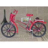 Maxbell 1:10 Aluminum Bike Model Bicycle with Basket Handicraft Toy Red