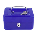 Max Practical Mini Cash Money Box Stainless Steel Security Lock Safe Metal Blue