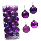 Maxbell 24 Pieces Christmas Balls Ornament Shatterproof for Wedding Holiday Home Amaranth