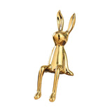 Maxbell Modern Ceramic Rabbit Statue Artwork Electroplated Ornament Bunny Figurine Aureate