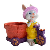 Maxbell Lovely Rabbit Flowerpots Resin Cartoon Planter Pots for Fairy Garden Desktop Girl