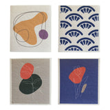 Maxbell 4 Pieces Non Woven Fabric Dish Cloths Absorbent Reusable for Dishes Kitchen Sty;le A