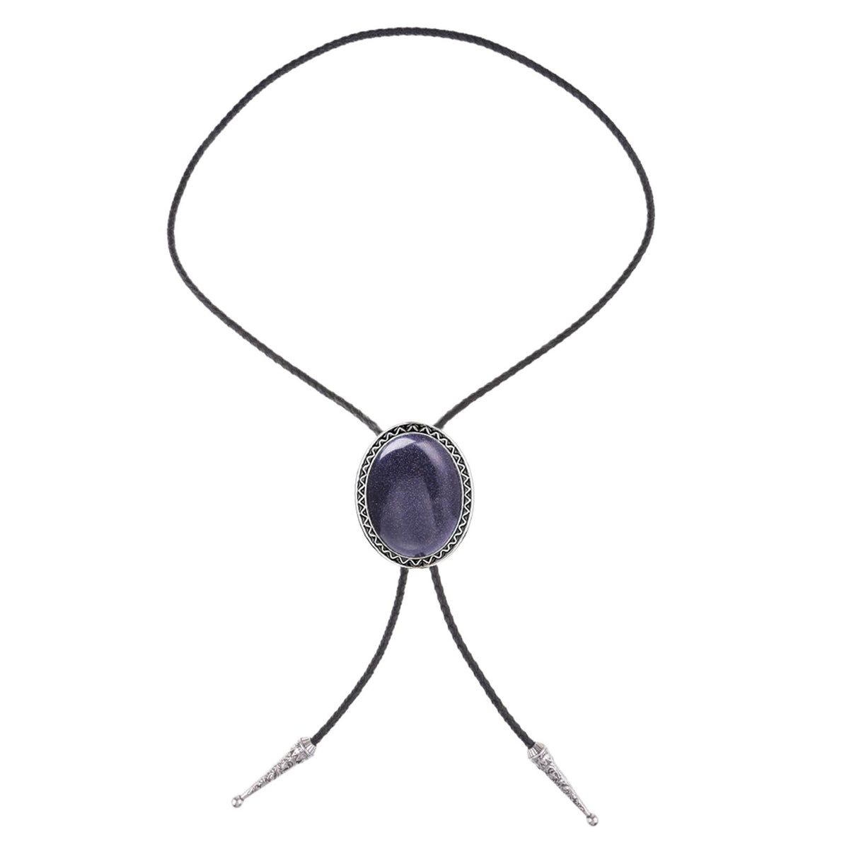 Maxbell Oval Bolo Tie Necktie Rodeo Adjustable Alloy American for Party Birthday Men Purple