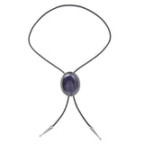 Maxbell Oval Bolo Tie Necktie Rodeo Adjustable Alloy American for Party Birthday Men Purple