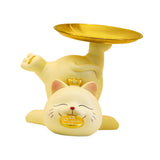 Maxbell Cat Figurine Resin Organizer Cookie Candy Dish Home Table Decor Storage Tray