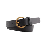 Maxbell Women PU Leather Belt Lady Waist Belt Vintage Style Adjustable for Trouser Black