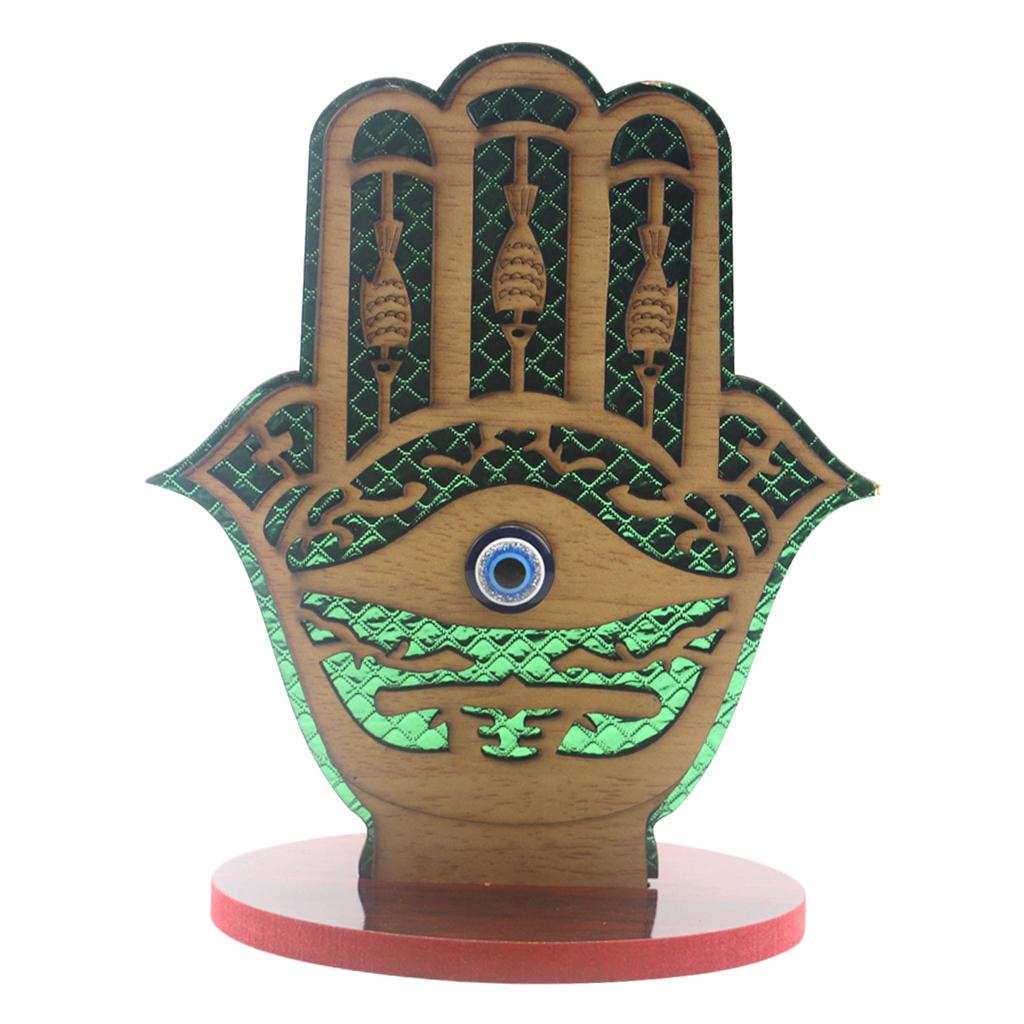 Maxbell Wood Decoration for Muslim Eid Table Art Oranemnts Green