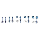 Maxbell 5 Pairs Assorted Ball 2mm-6mm Disc Ball Stainless Steel Earring Studs Blue