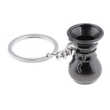 Maxbell Zinc Alloy Coffee Series Keychains Metal Key Chain Ring Black Coffeemaker
