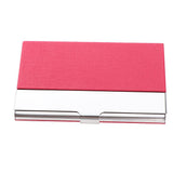 Max Business Name Card Holder Luxury PU Leather&Stainless Steel Card Case Red