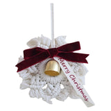 Maxbell Hand Woven Macrame Snowflake Jingle Bell Ornament Festive Pendant Charm Merry Christmas