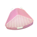 Maxbell Rabbit Litter Box with Grid Potty Trainer for Rabbit Bedding Supplies Cage Pink