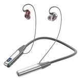 Maxbell Wireless Neckband Headphones Waterproof Bass Support TF Card for Gym Sports Argent