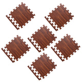 Max 9Pieces Foam Puzzle Exercise Mat Interlocking Floor Tiles  Brown Wood Grain