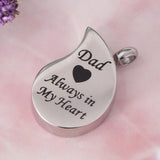 Maxbell Stainless Steel Urn Necklace Pendant Cremation Ashes Keepsake Dad