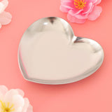 Maxbell Metal Heart-Shaped Jewelry Holder Storage Trays Dish Plate Platter Silver