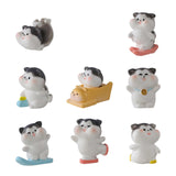 Maxbell 8x Cute Skiing Kitten Handmade Ornaments Statues Landscape Home Decor
