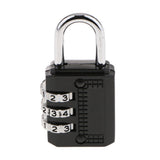 Max Zinc Alloy 3 Dial Resettable Combination Padlock Luggage Bag Code Lock 17D Black