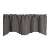 Max Short Curtain Panel Solid Color Valance for Kitchen Windows Deep Grey