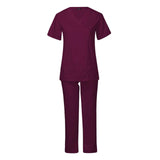 Maxbell Breathable Nursing Scrubs Uniform Comfortable for SPA Worker Cosmetology Red M