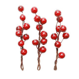 Max 3 Pieces Berry Holly Hairpins Woman Bridal Hair Sticks Wine Red