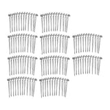 Maxbell 10pcs DIY Blank Metal Hair Clips Side Comb 12 Teeth Hair Accessories Silver