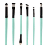 Max 6pcs Soft Synthetic Eye Shadow Makeup Brush Kit for Eye Shader Eyeliner Green Black