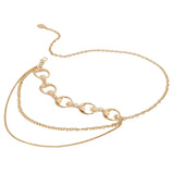 Maxbell Stylish Waist Chain Belt for Women 2 Layer Party Adjustable Pants Chain Belt StyleB Golden