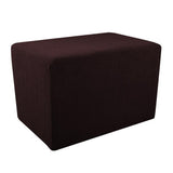 Max Stretch Ottoman Pouf Cover Footrest Stool Slipcover Protector B Dark Brown