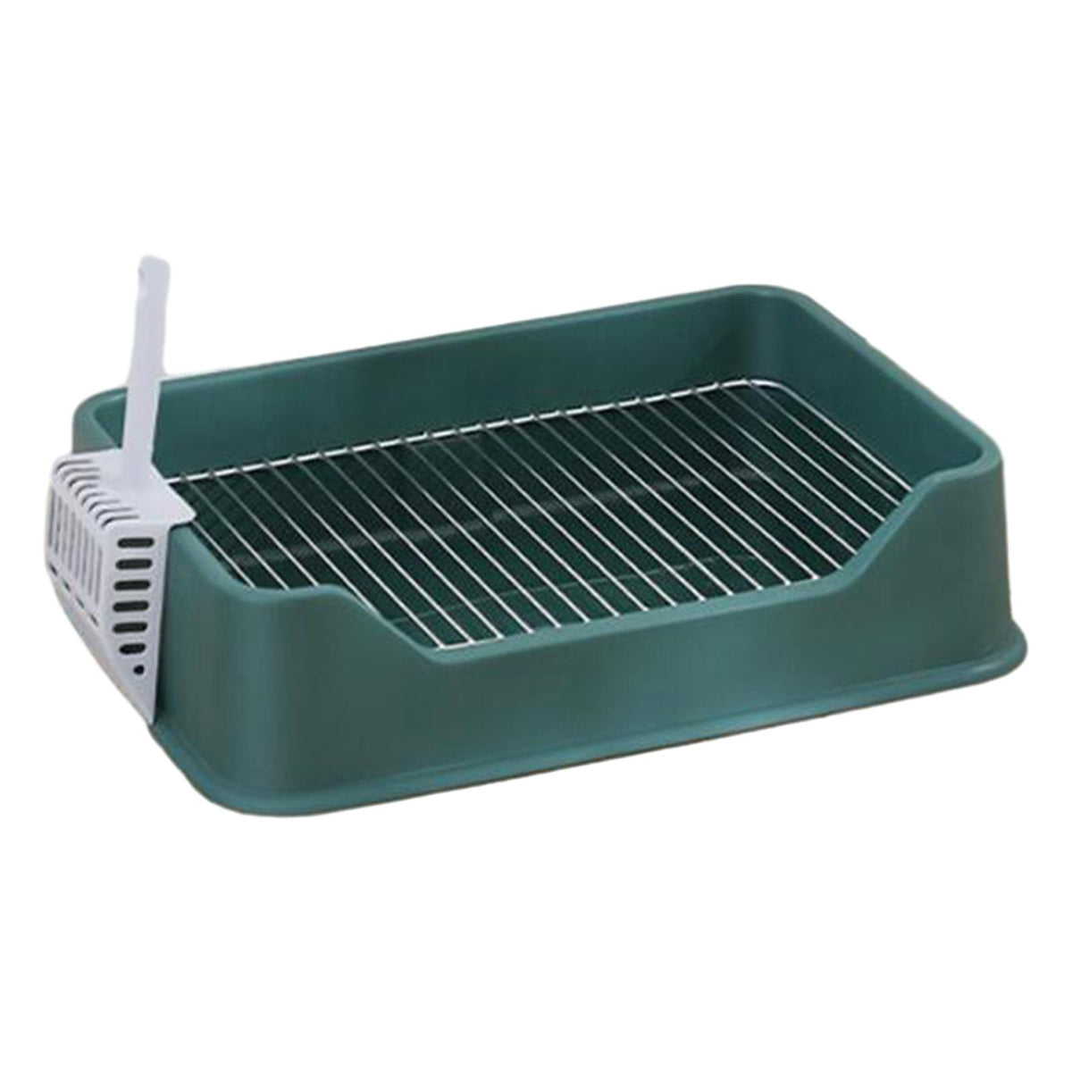 Maxbell Dog Litter Pan with Spoon Cage Litter Pan for Chinchillas Puppy Pet Supplies Green