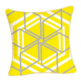 Max Gold Trimmed Square Geometric Falnnel Pillowcase 18"x18"  Parallelogram