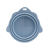Maxbell Silicone Makeup Brush Cleaning Mats Scrubber Compact for Cleaner blue