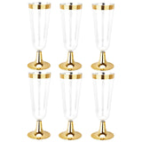 Maxbell 6 Pcs Transparent Disposable Champagne Glass 150ml Premium for Wine Events
