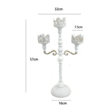 Maxbell Metal Candelabra Pillar Candle Holder for Festivals Living Room Thanksgiving White