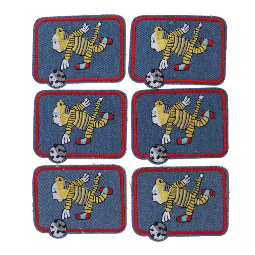 Max 6pcs Cloth Fabric Patches Applique for Sewing Crafts Decor 3.3 x 2.5inch